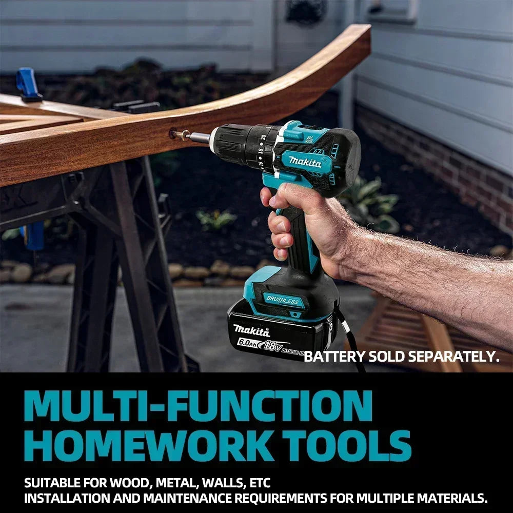 Makita DDF487 18V Brushless Cordless Drill/Driver, Compact, High Torque and Variable Speed, for Woodworking, Compatible with Makita Battery